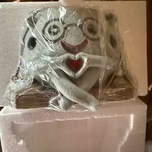 Gray and Red plant pot